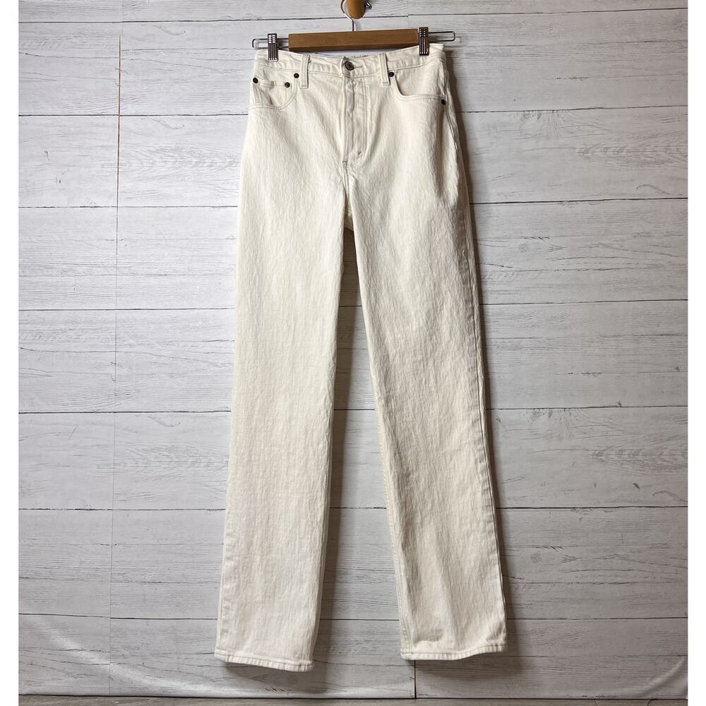 Abercrombie & Fitch Jeans Womens SZ 26/2R Ivory The 90s Straight Ultra High Rise